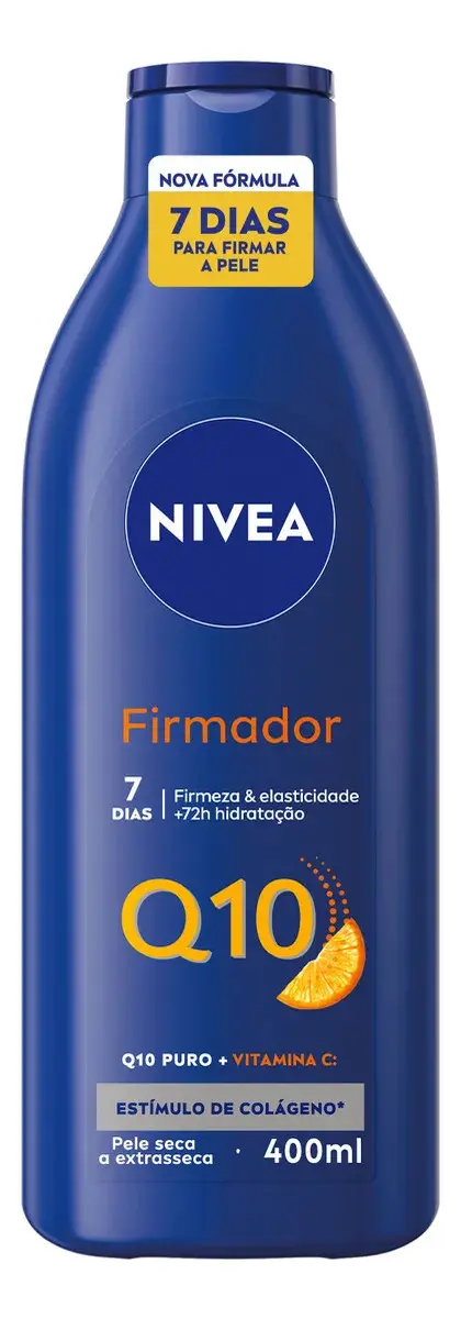 Nivea Loção Hidratante Firmador Q10 + Vitamina C 400ml, Hidratação Intensa 72h, Pele Firme E Elasticidade, Corporal, Pele Seca E Extrasseca Notas Cítricas