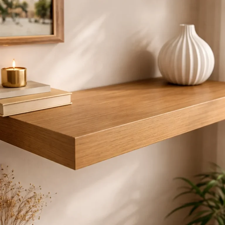 Prateleira Grossa Decoração Mdf Savana + Suporte Invisível Madeira