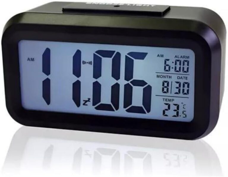 Relógio Digital de Mesa Despertador de Cabeceira Inteligente com Sensor de Temperatura Cabeceira Premium (Black)
