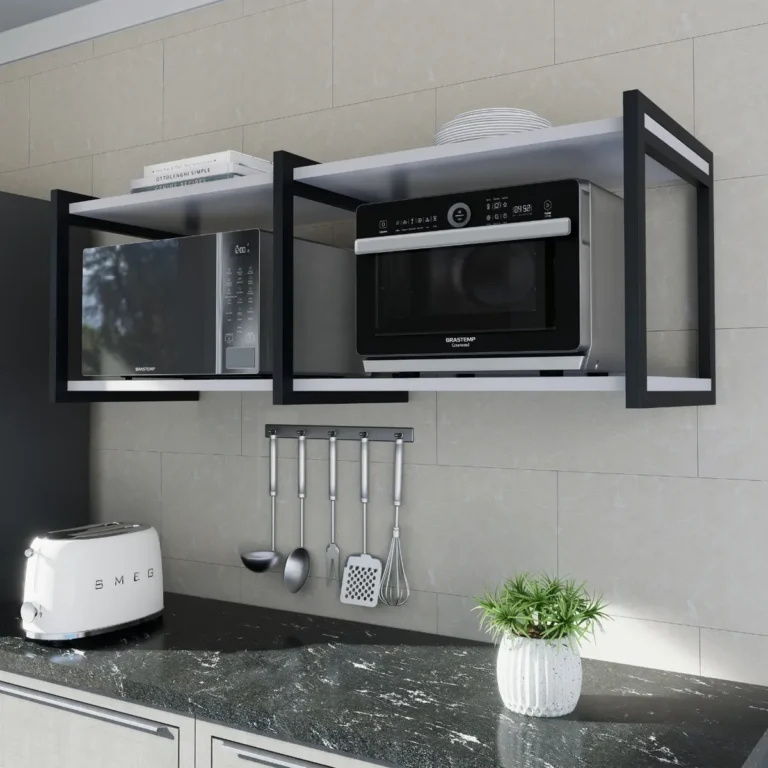 Suporte Duplo Microondas Forno Estilo Industrial Ferro 1,20