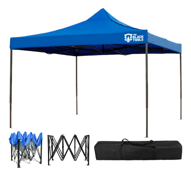 Tenda Sanfonada Proteção Uv 3x3m Gazebo Ajustável C/ Bolsa Azul