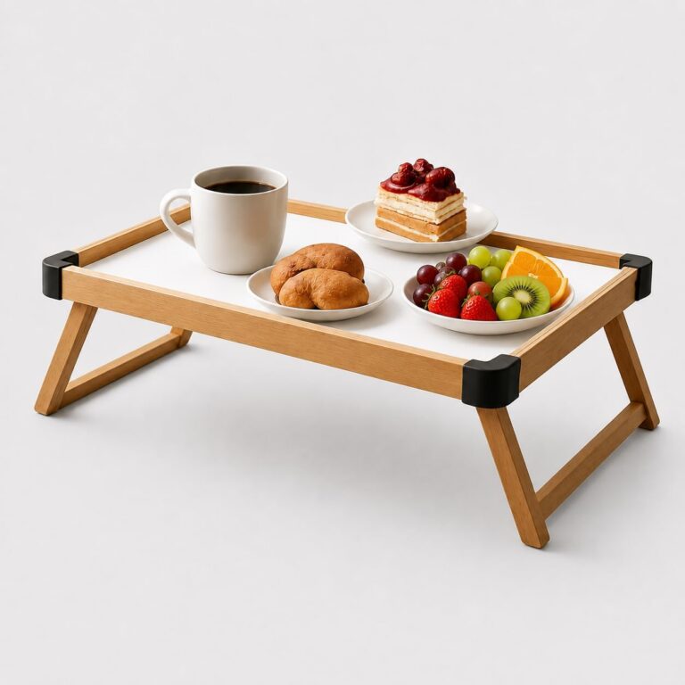 Bandeja de Café da Manhã, Bandeja de Cama em Madeira com Pernas Dobráveis