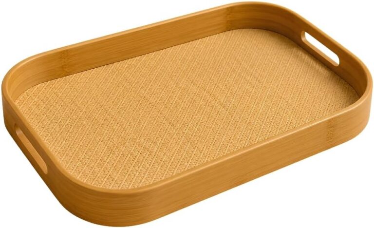 Bandeja de Servir Ovalada, Bambu e Palhinha, 40x28x5