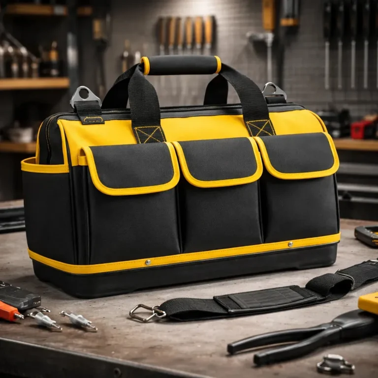 Bolsa Maleta De Ferramentas Grande 18 Polegadas Reforçada 16 Bolsos Para Eletricista E Profissionais – Fundo Firme Em Borracha Travunker