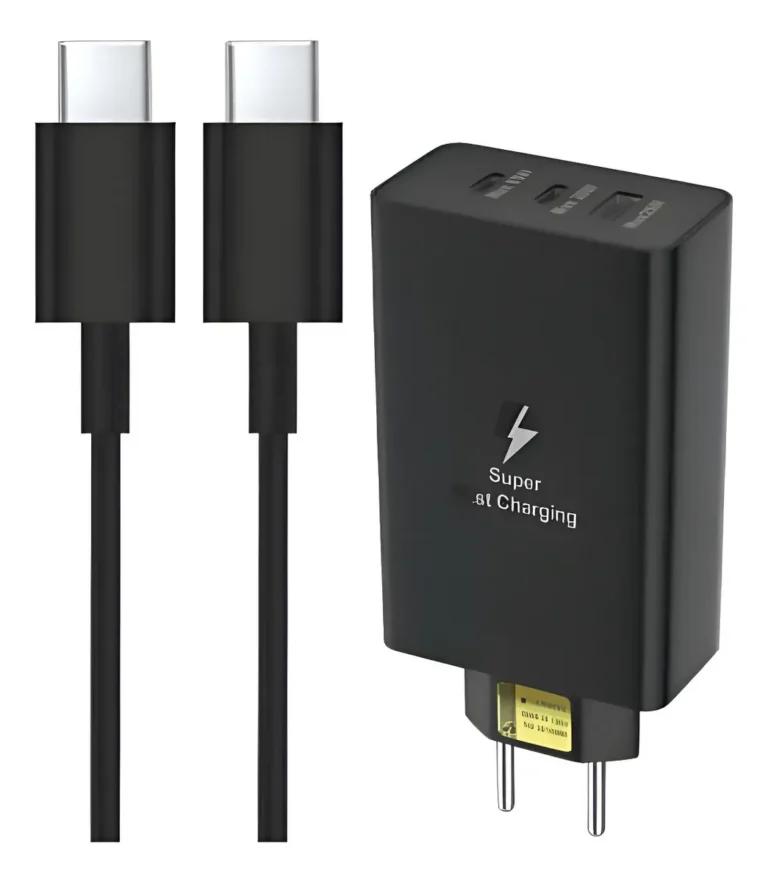 Carregador Turbo 65w Usb-c Para Samsung A15 A34 A54 S23 S24 Preto