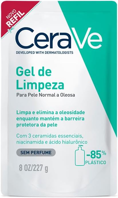 CeraVe, Gel de Limpeza Facial para pele oleosa, com Ácido Hialurônico e Niacinamida