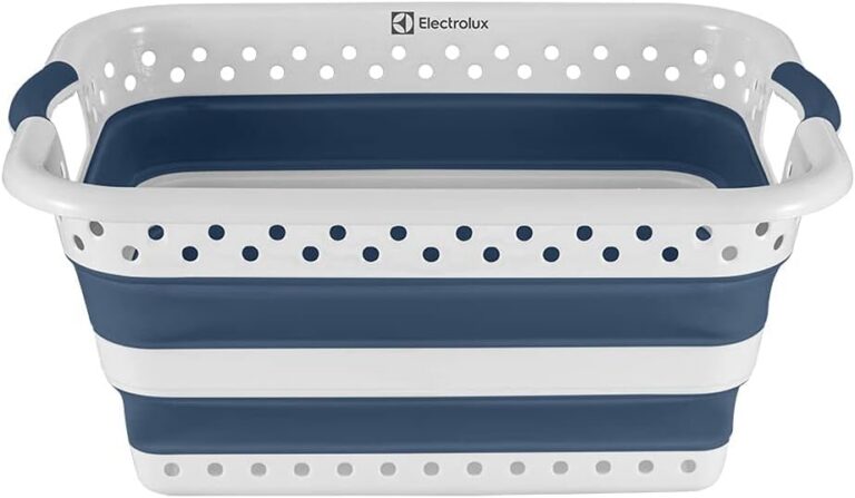 Cesto Dobrável para Roupas Electrolux, Branco com detalhes em azul