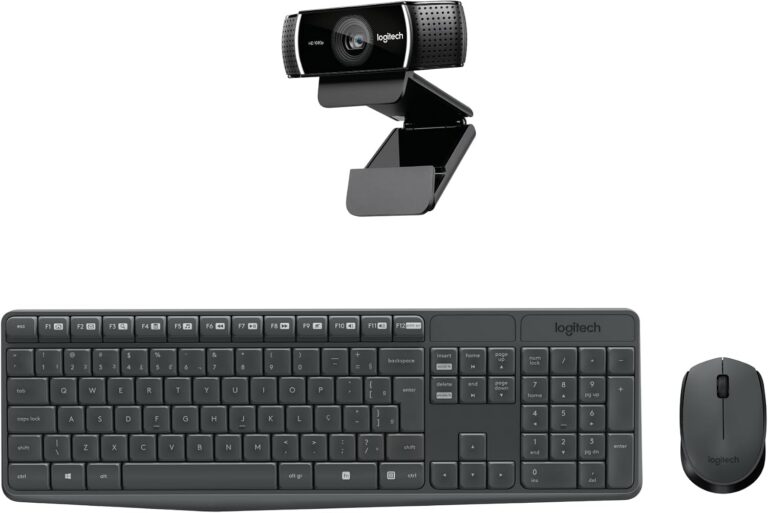Combo Teclado e Mouse sem fio Logitech MK235 + Webcam Full HD Logitech C920s