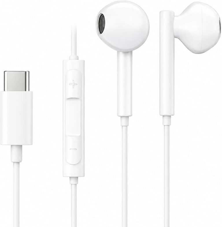 Fones De Ouvido Com Fio Tipo C Microfone Integrado Compativel iPhone 15 15 Pro 15 Pro Max 16 16 Pro Max Com Fio Fones Estéreo Compatíveis ANDROID LG Qualidade Premium