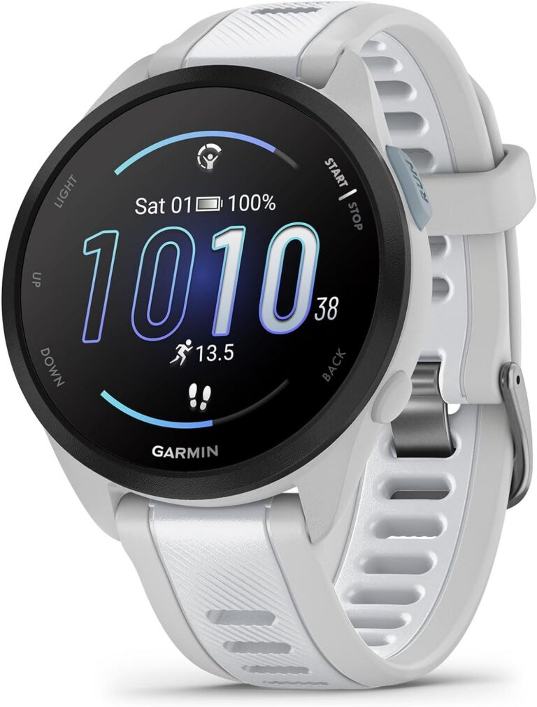 Garmin Relógio Forerunner 165 Branco com Cinza 43mm com Monitor Cardíaco de Pulso e GPS