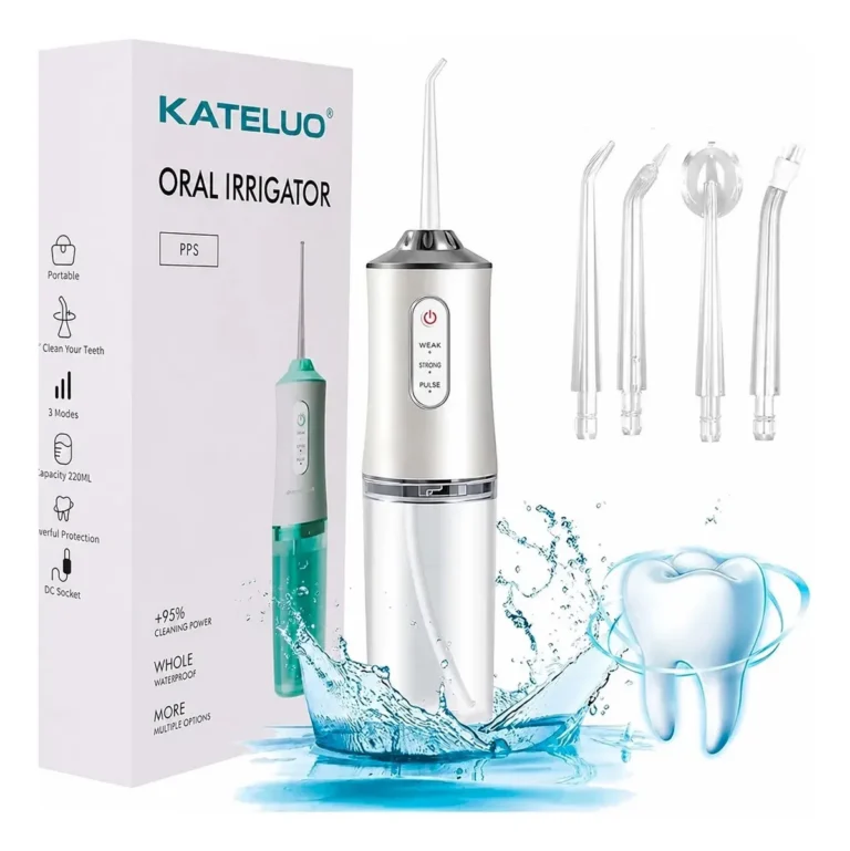 Irrigador Oral bucal Limpeza Elétrico Bivolt Portátil Dental Gengiva Jato D’água 3 Níveis De Pressão Recarregável Cores Aleatoria KATELUO