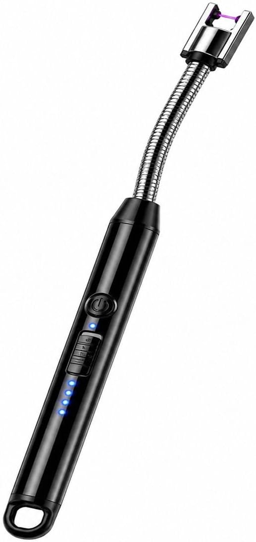 Isqueiro Elétrico USB Recarregável Sem Chama Ponta Flexível 360° para Fogão