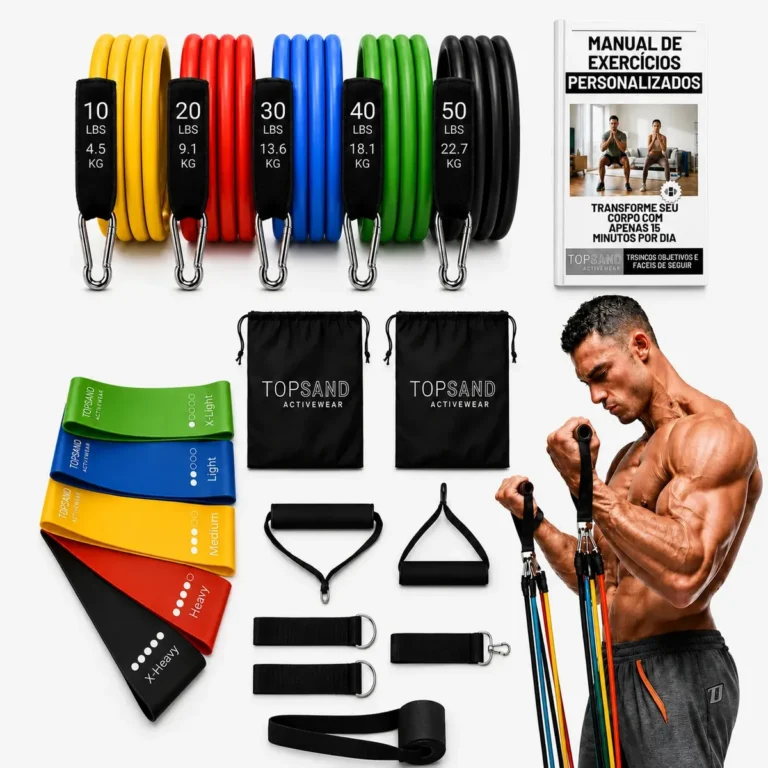 Kit 18 Itens Esportivos Para Treino Em Casa Academia Fitness Funcional Com Elásticos Extensor Puxadores Faixas Elásticas Mini Band P/ Exercícios Ginástica Fisioterapia – Topsand Activewear