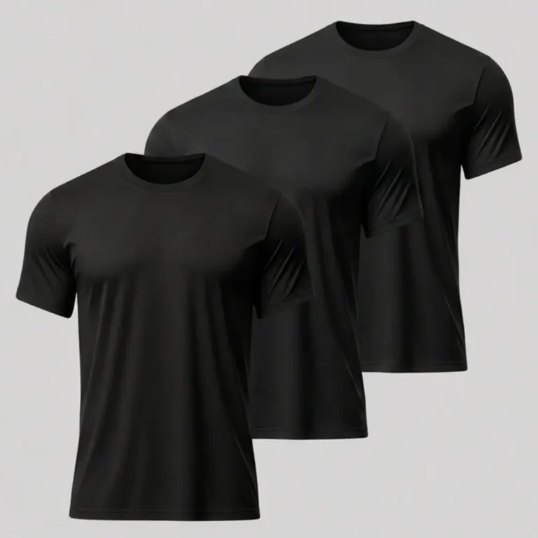 Kit 3 Camisetas Básicas Masculina Dry Fit Lisa Tradicional Cor Preto 3 G Liso