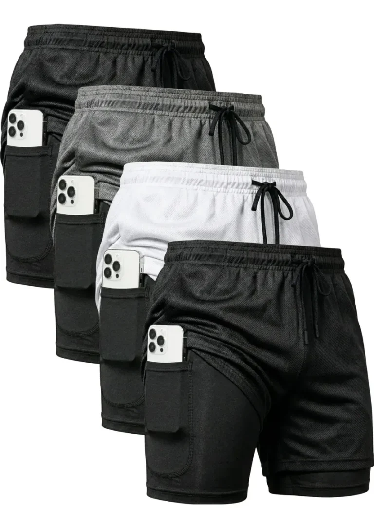 Kit 4 Shorts 2 Em 1 Duplo Dryfit Masculino Compressão Térmic