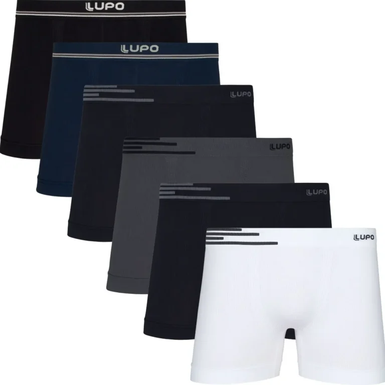 Kit 6 Cuecas Lupo Boxer Box Sem Costura Basic Microfibra