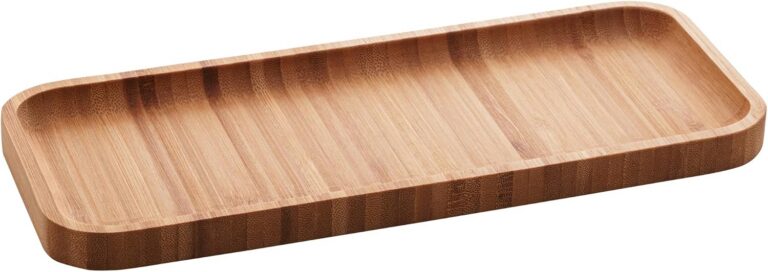 LYOR – Bandeja de Bambu Hire Marrom Natural 28cm – Mesa Posta – Organização – Utensílios de Cozinha – Enxoval – Decoração – Travessa Retangular – Petisqueira – Utilidades Domésticas