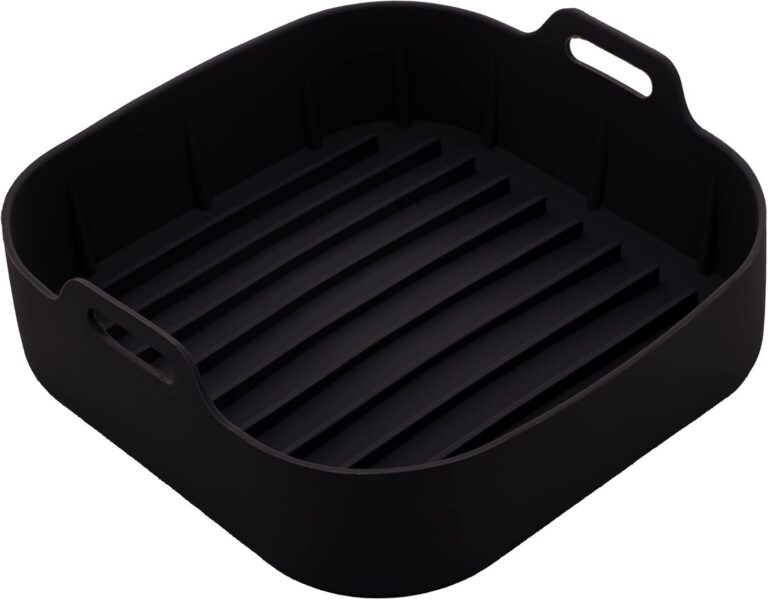 LYOR – Forma Quadrada de Silicone para Air Fryer Preta 20Cm x 7Cm