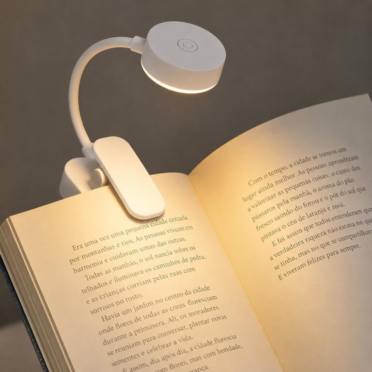 Luz para Livro LED com Clip, Luminária de Leitura que Prende no Livro, 3 Temperaturas de Cor, Brilho Ajustável, Luz Portátil para Ler à Noite, Estudos, Viagens e Leitura Noturna