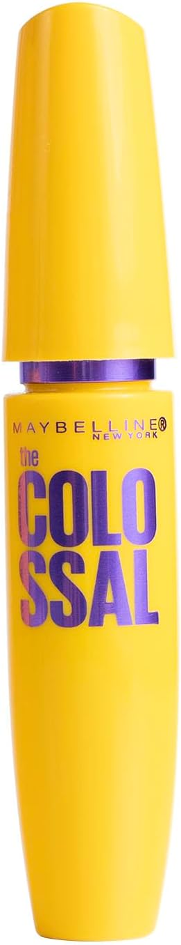Maybelline NY The Colossal Volum’ Express, Máscara de Cílios Lavável, 9x Mais Volume por Até 24h, Fórmula com Colágeno para Definição Intensa, Não Empelota, Cor Preto, 8ml