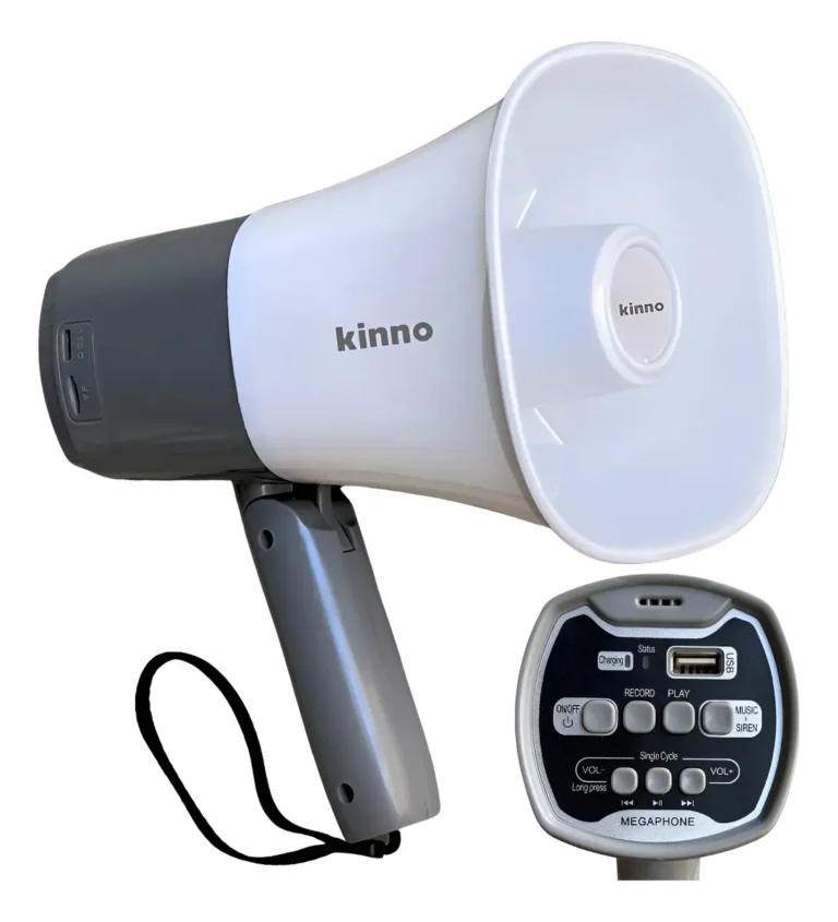Megafone Profissional Recarregável Amplificador De Voz 500m Branco