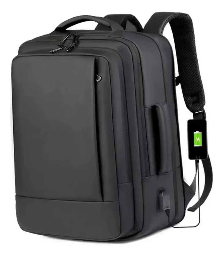 Mochila jiesipote À Prova D’água Reforçada Expansível Cor Preto