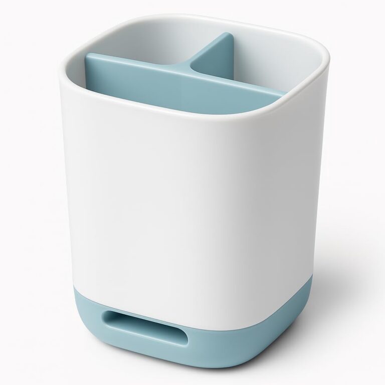 Porta Escova de Dentes com Divisórias Desmontável – Ventilado, Fácil de Limpar, Ideal para Escova Elétrica e Pasta – Organizador de Banheiro Compacto. (Azul)