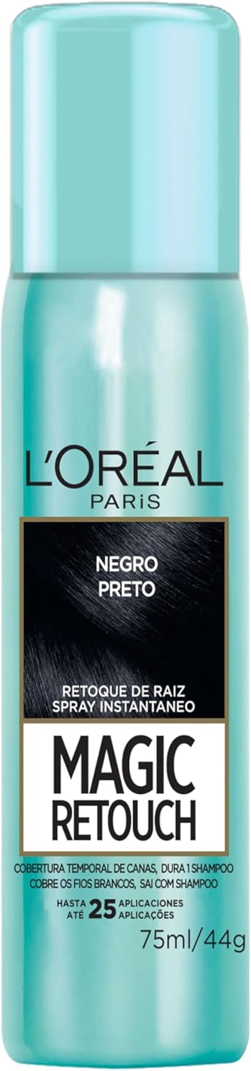 Spray Retoque de Raiz Instantâneo Magic Retouch, L’Oréal Paris, Preto, Instantâneo Magic