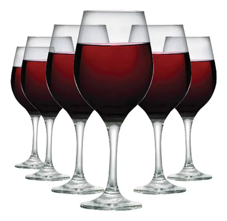 Taça De Vidro 490ml Jogo Taças Vinho Tinto 6 Peças Ruvolo Incolor