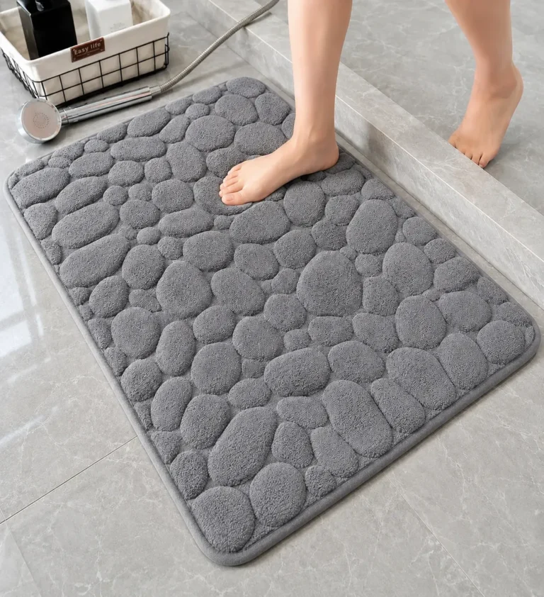 Tapete Banheiro Antiderrapante Macio Absorvente 60×40 Cinza