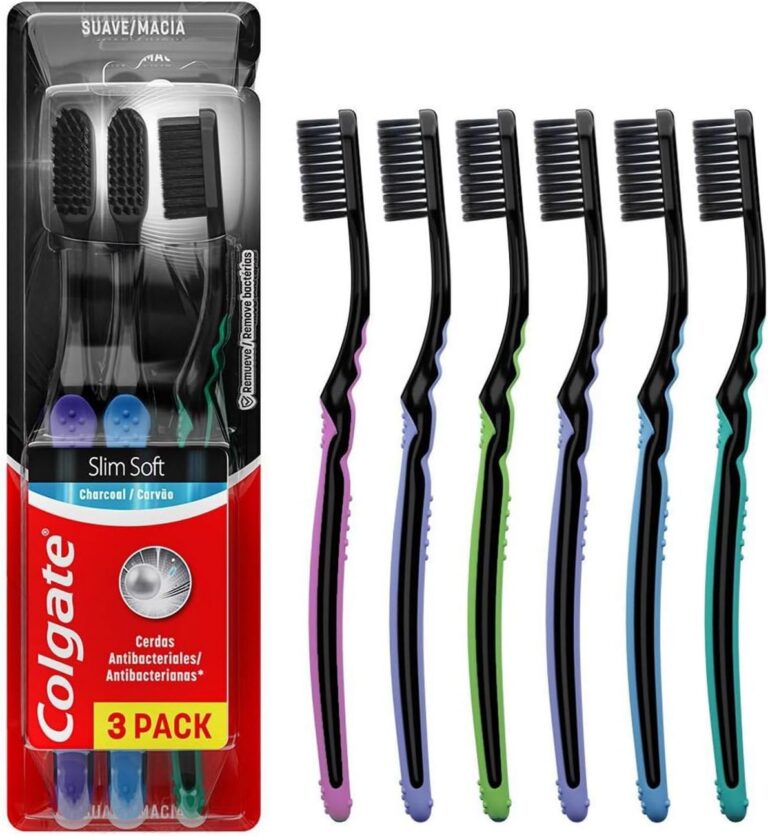 Colgate Slim Soft Black Escova de Dente Macia, 6 Unidades