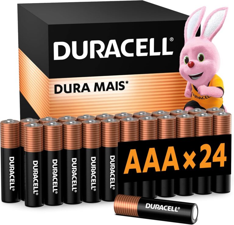 Duracell Pilhas Alcalinas AAA Palito Pack 24 Unidades – Dura Mais – Ideal para Controle de Videogame e Brinquedos
