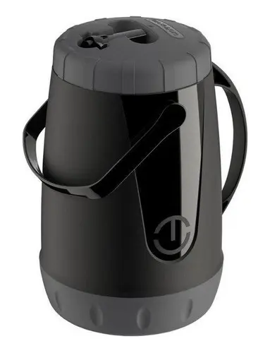 Garrafa Térmica 2,5l Conserva 12h Água Suco Erva Terere Chá Cor Preto Unitermi