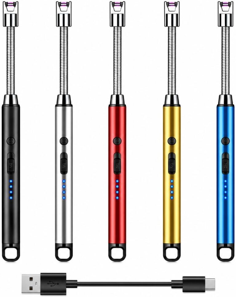 Isqueiro Elétrico USB Recarregável Sem Chama com Ponta Flexível 360° | Acendedor de Plasma Antivento para Fogão, Velas, Churrasqueira, Lareira, Incensos e Camping