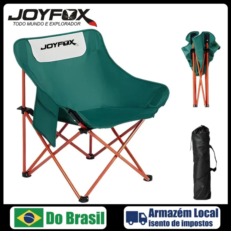 Joyfox Cadeira De Camping Dobrável Estilo Lua Acolchoada Reforçada Cadeira Portátil Praia Pesca Acampamento Conforto Premium