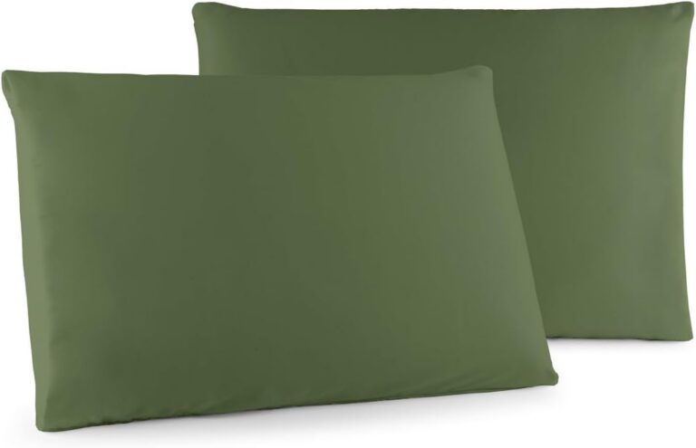 Kit 02 Fronhas Classic Tecido Percal 400 Fios Antiácaro, Anti-pilling com Toque Macio (Verde)