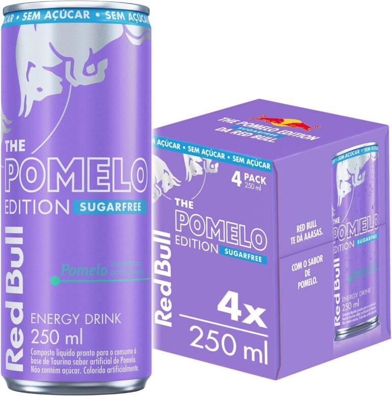 Red Bull Energético, Pomelo, Sem Açúcar, 250ml, 4 latas