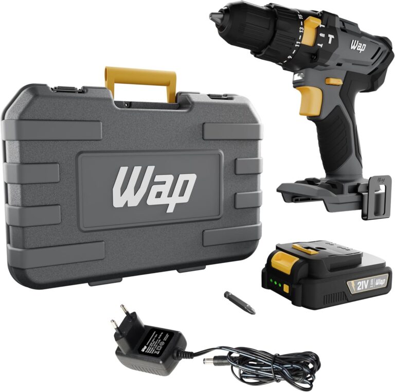 WAP Parafusadeira e Furadeira com Impacto à Bateria 3/8″ 21V K21-ID01, com Maleta Organizadora, Torque 21 Níveis, Bivolt