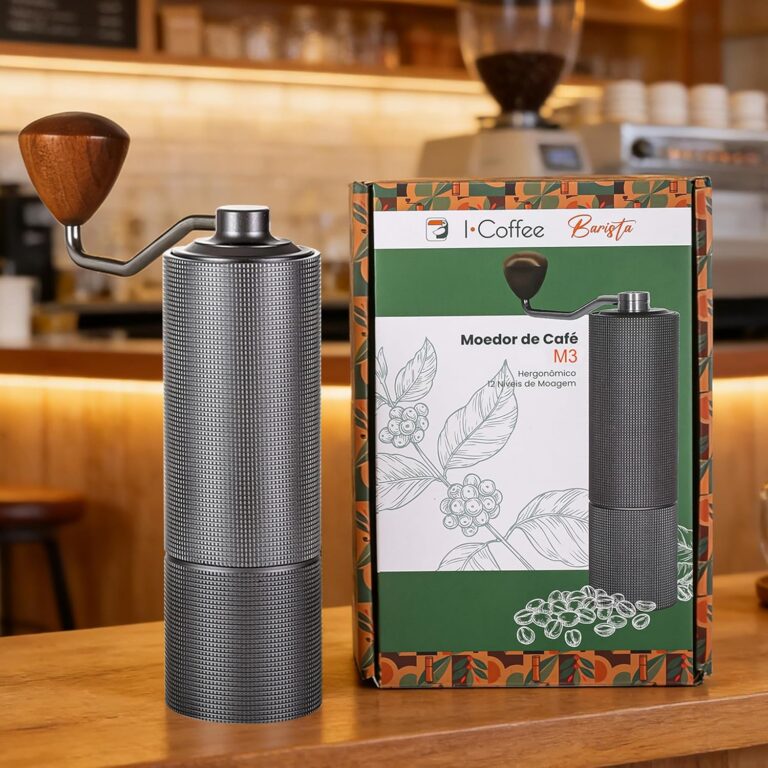 iCoffee Moedor Manual de Café Ajustável com Pincel M3PRO Profissional